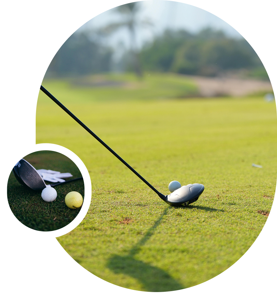 Golf driver poised to tee off